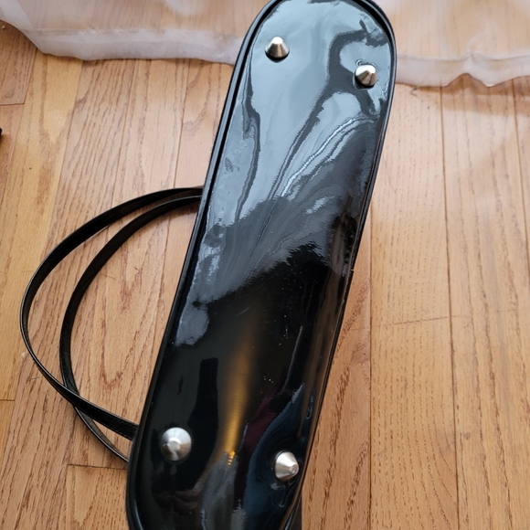 Forever by Fossil Beauty Parlor Tote Purse Handbag Applique Black Blue Red Y2K - Picture 4 of 10